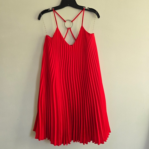 River Island Dresses & Skirts - River Island Red Pleated Slip Mini Dress